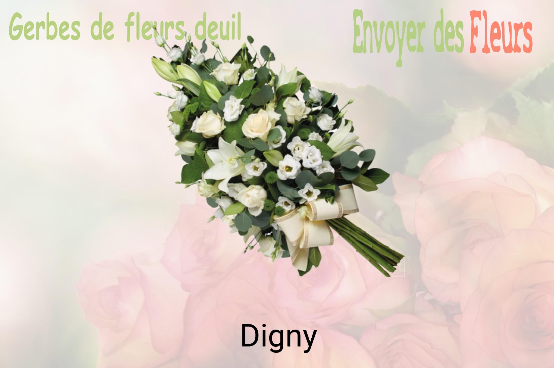 Gerbe de fleurs de deuil livrée à Digny